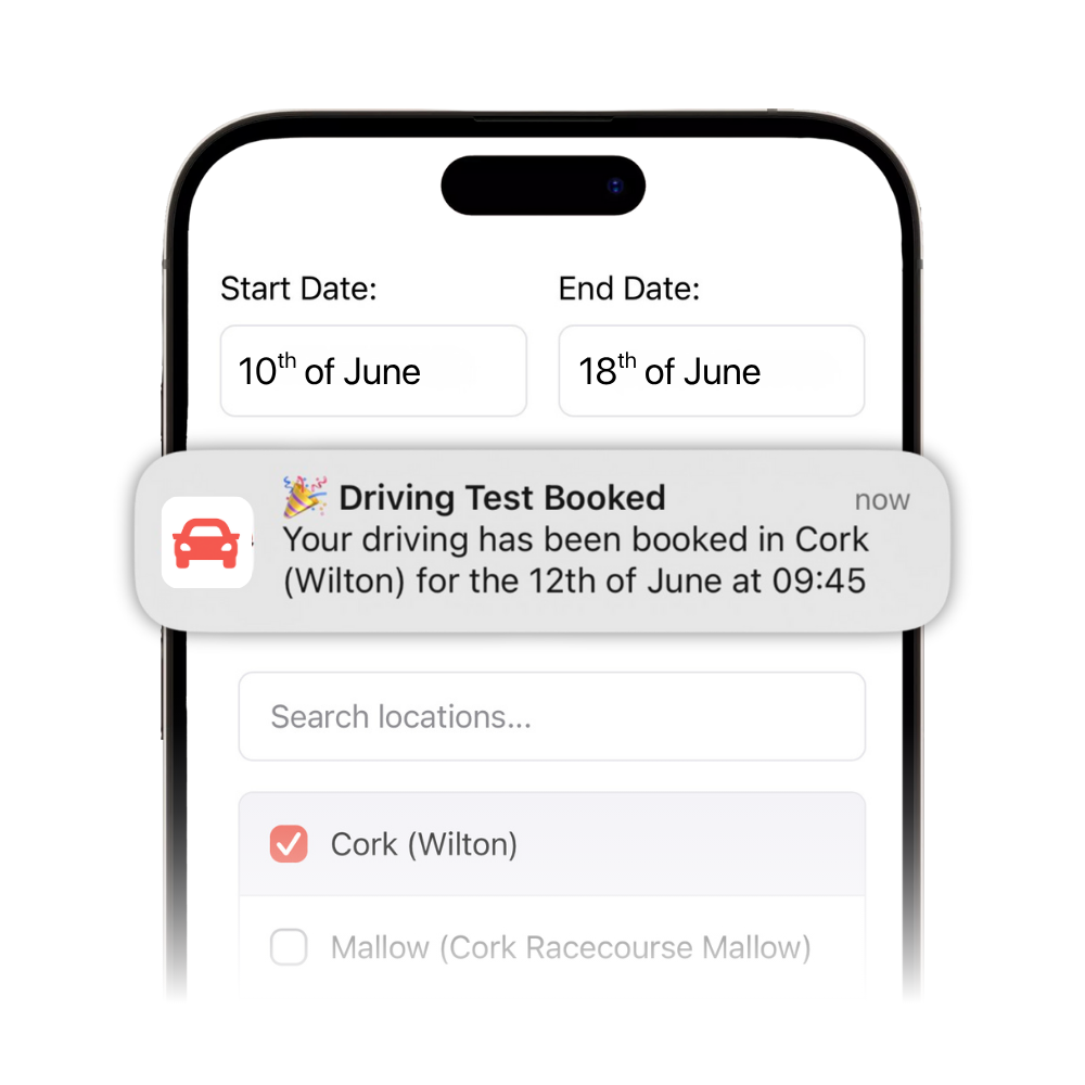 GetDriving Test Cancellations App